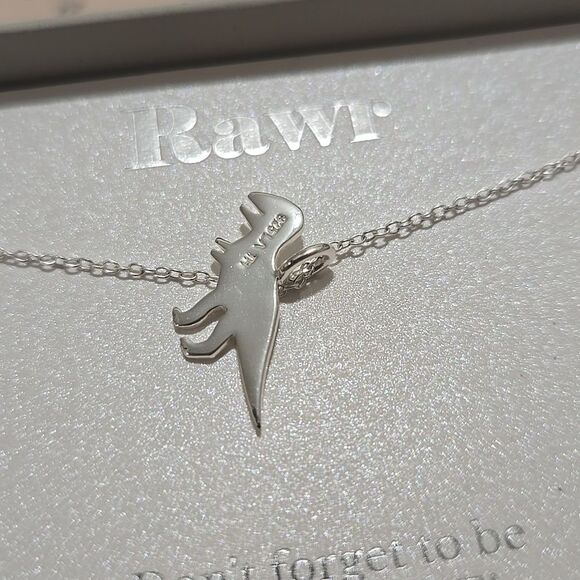 Sterling Silver Dinosaur Pendant Necklace - Picture 7 of 7